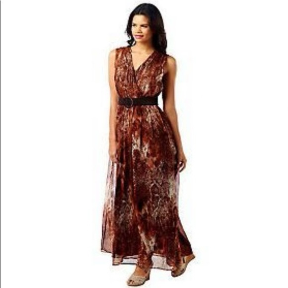 K-DASH by Kardashian Python Print Maxi Dress with Belt - Picture 4 of 4